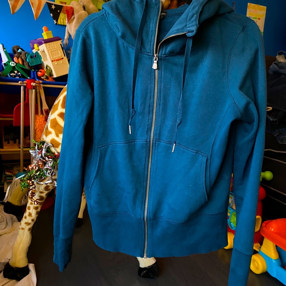 Champion blue teal cowl neck zip up hoodie
